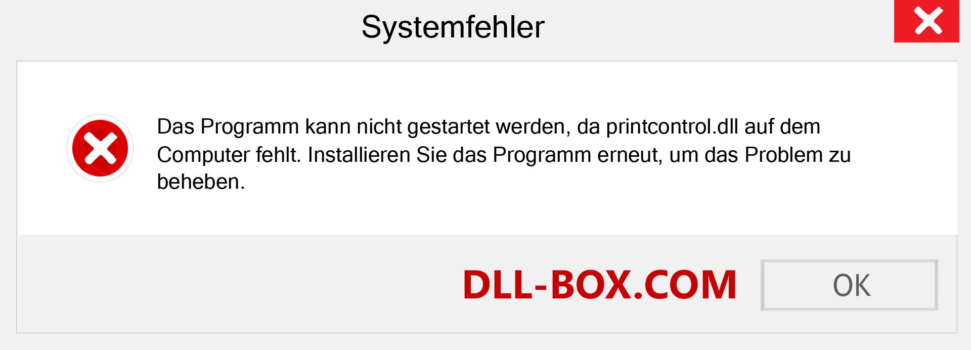 printcontrol.dll-Datei fehlt?. Download für Windows 7, 8, 10 - Fix printcontrol dll Missing Error unter Windows, Fotos, Bildern